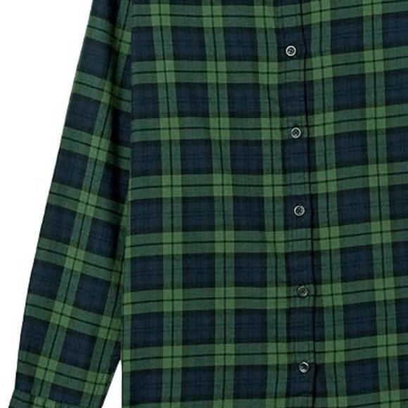 Women's Classic-Fit Long-Sleeve Lightweight Plaid Flannel Shirt‎ - Picture 2 of 6